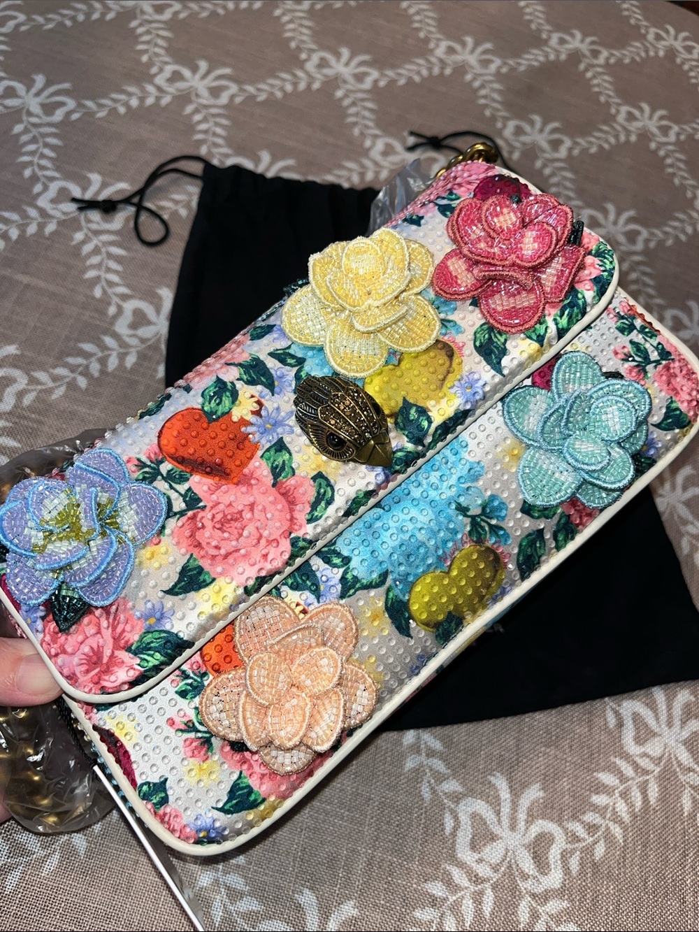 Kurt Geiger NWT! Kensington Small Floral Embellished Shoulder Bag